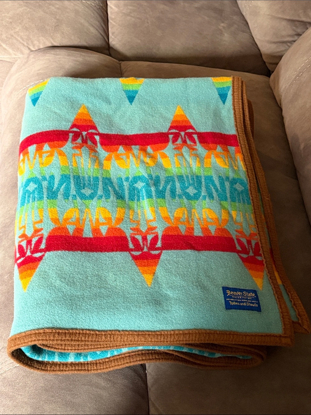 VINTAGE PENDLETON BEAVER State CHIEF JOSEPH TRIBAL WOOL Blanket